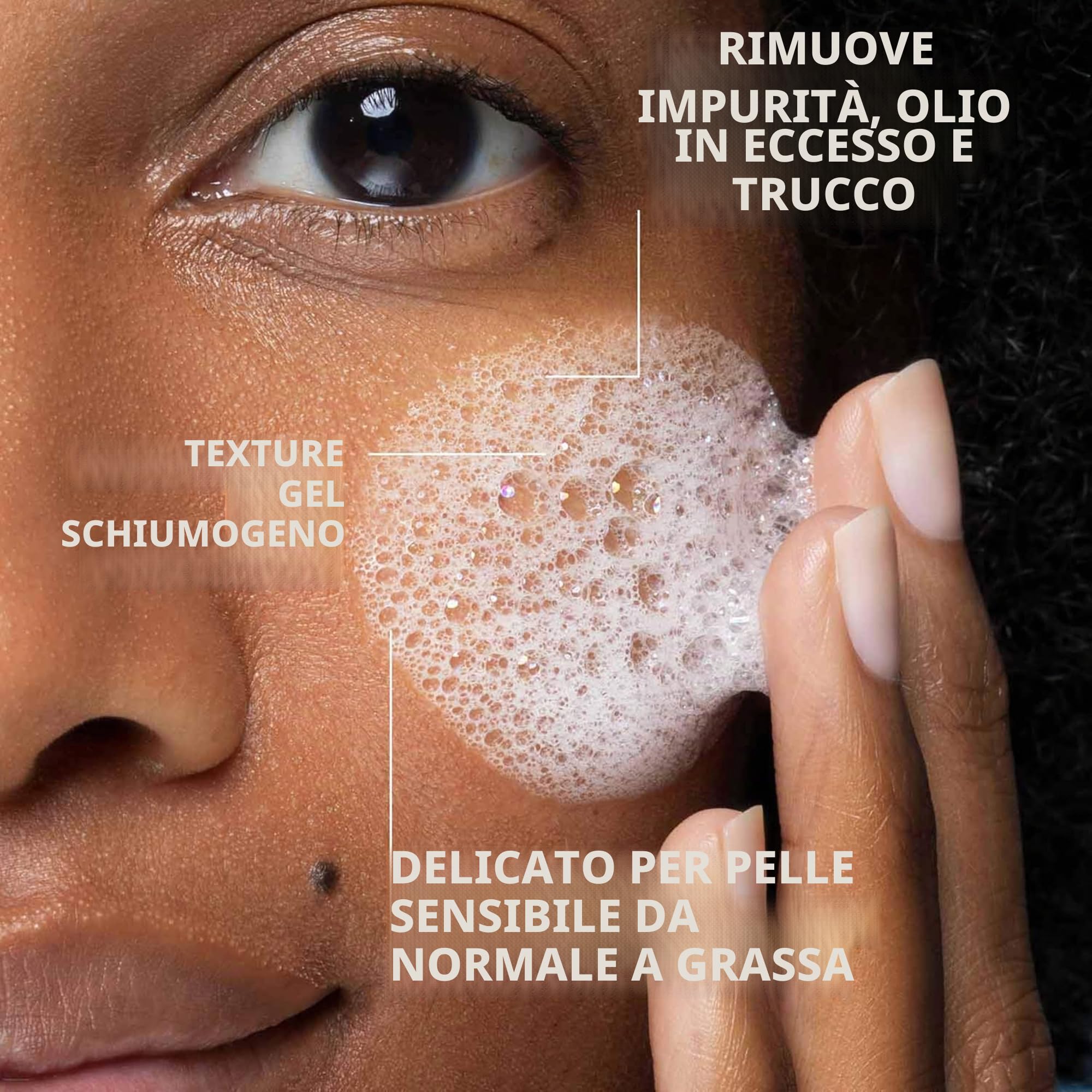 La Roche-Posay Toleriane, Gel Detergente Schiumogeno a Doppia Azione, Adatta a Pelli Sensibili, Elimina Impurità e Sebo, Pelle Morbida e Idratata, Formula con Tensioattivi Delicati e Glicerina, 400 ML