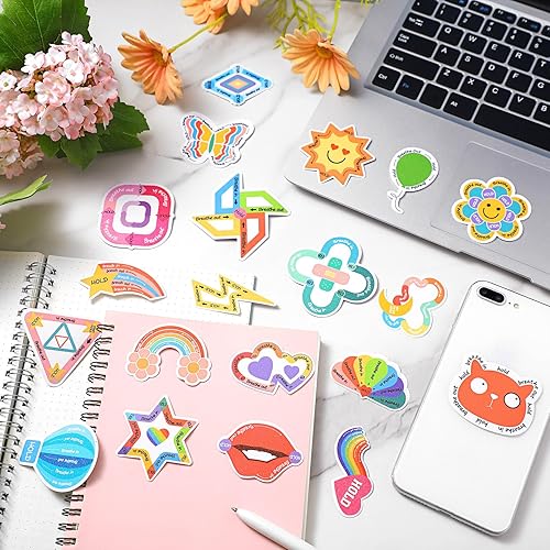 Miniatura 7 de Fulmoon 120 calcomanías sensoriales para calmar la ansiedad, tiras sensoriales texturizadas, táctiles, ásperas, calmantes, adhesivas, globo de