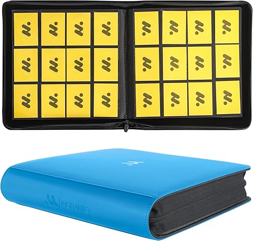 Miniatura 23 de Carpeta de tarjetas con 9 bolsillos, carpeta de tarjetas intercambiables con capacidad para hasta 360 tarjetas con 20 fundas, álbum con cremallera