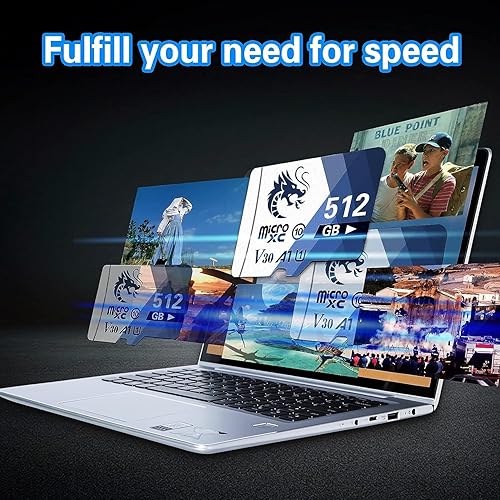 Miniatura 5 de POCEVIT Tarjeta Micro SD de 512 GB tarjeta de memoria microSDXC tarjeta de memoria SD A1 U1 clase 10 V30 UHS-I tarjeta TF de alta velocidad