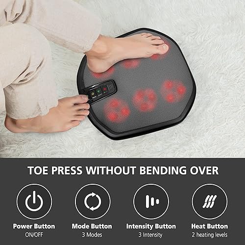 Miniatura 6 de COMFIER Shiatsu - Masajeador de pies con calor, máquina masajeadora eléctrica con calefacción, función de calor, masaje de pies para neuropatía