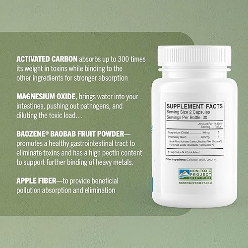 Miniatura 2 de TrueCarbonCleanse™ - Desintoxicante y aglutinante intestinal perfecto - Fórmula avanzada con cápsulas de carbón activado de bambú orgánico - 60