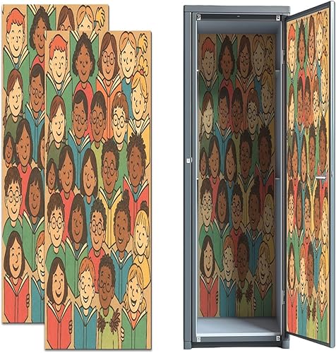 Miniatura 10 de 2 piezas de armario escolar magnético papel tapiz astronauta Boombox audio música arte retro 12 x 36 pulgadas pared adhesivo magnético extraíble