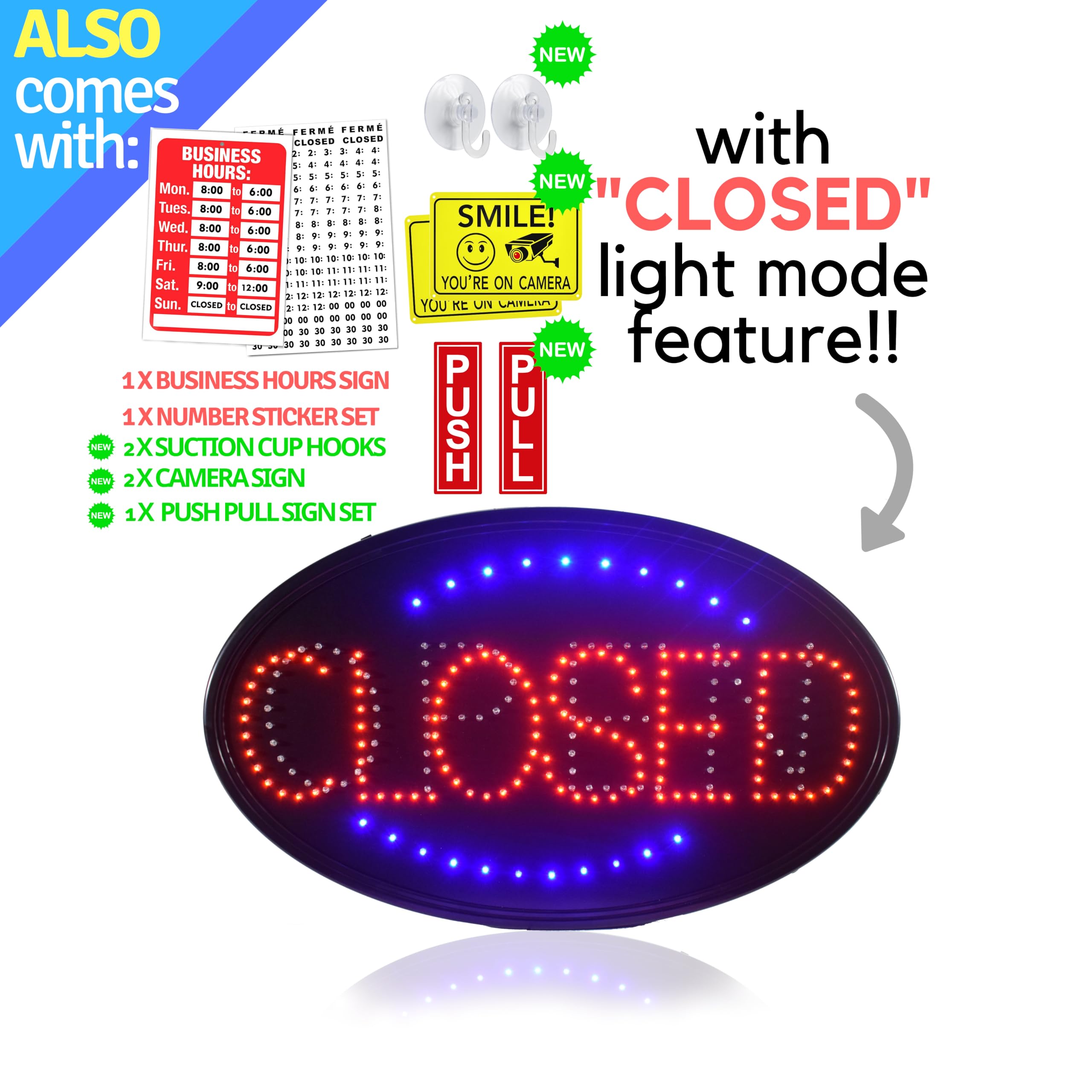 Amazon.co.jp: OPEN LEDサイン ジャンボ 23インチ x 14インチ オープン