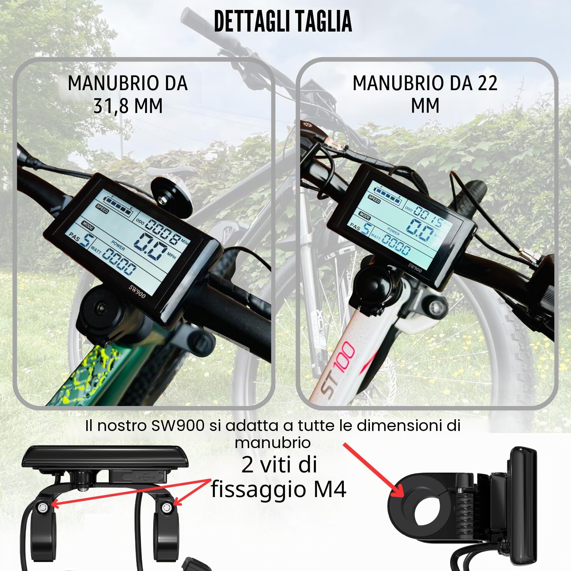 SW900 - Schermo per bicicletta elettrica a LED, 5 pin, SW900, 36 V, 48 V, 60 V, 72 V
