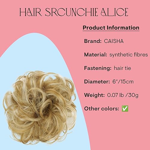Miniatura 2 de CAISHA by Prettyshop Hairpiece Scrunchy Updo Bridal Peinado Voluminoso Ondulado Moño Desordenado Mezcla Rubio G13AL
