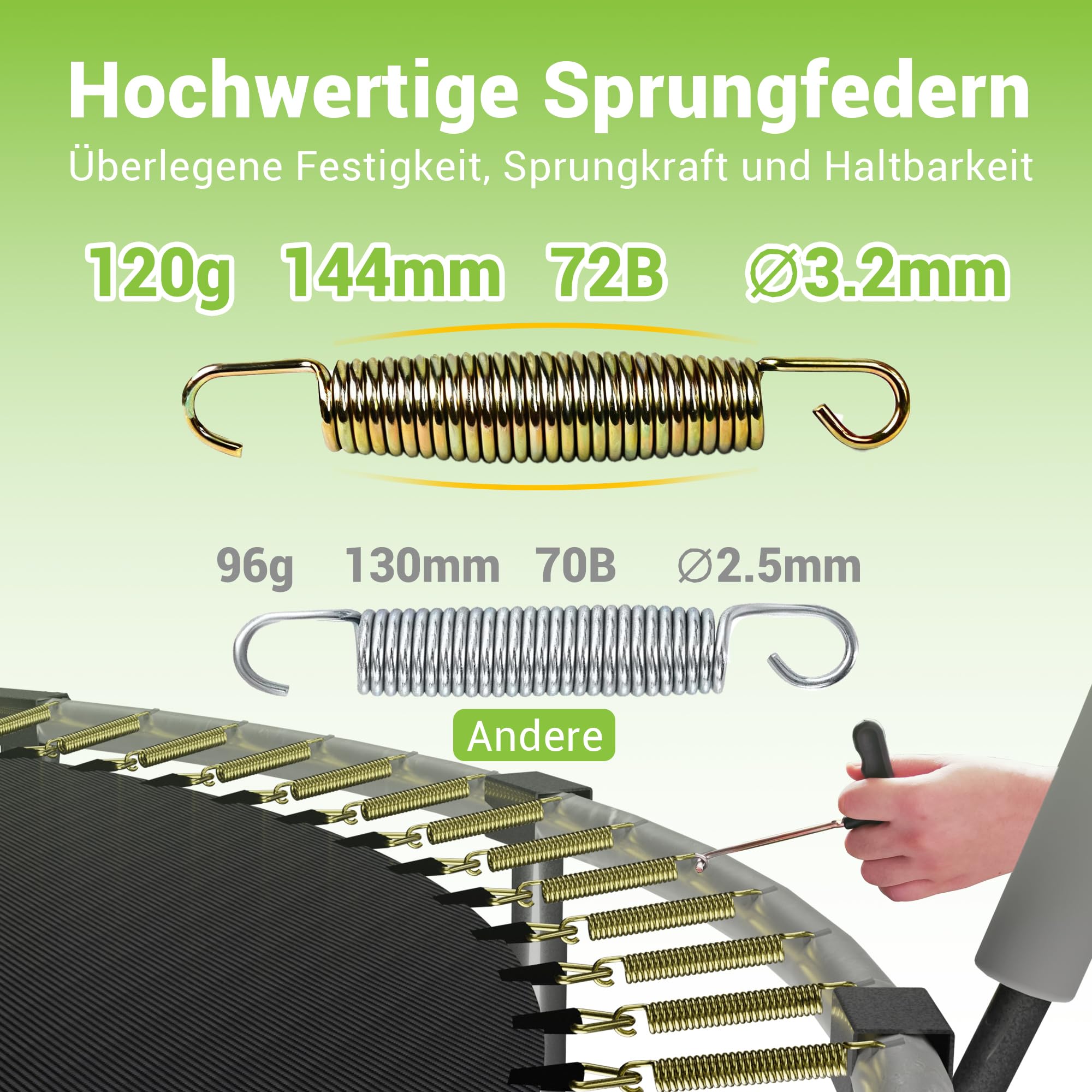 LeJump 235/305/366 cm Outdoor Trampolin für Kinder und Erwachsene, großes Garten-Trampolin mit Netz und Leiter, GS-zertifizierte Trampoline, Tragfähigkeit 150 kg