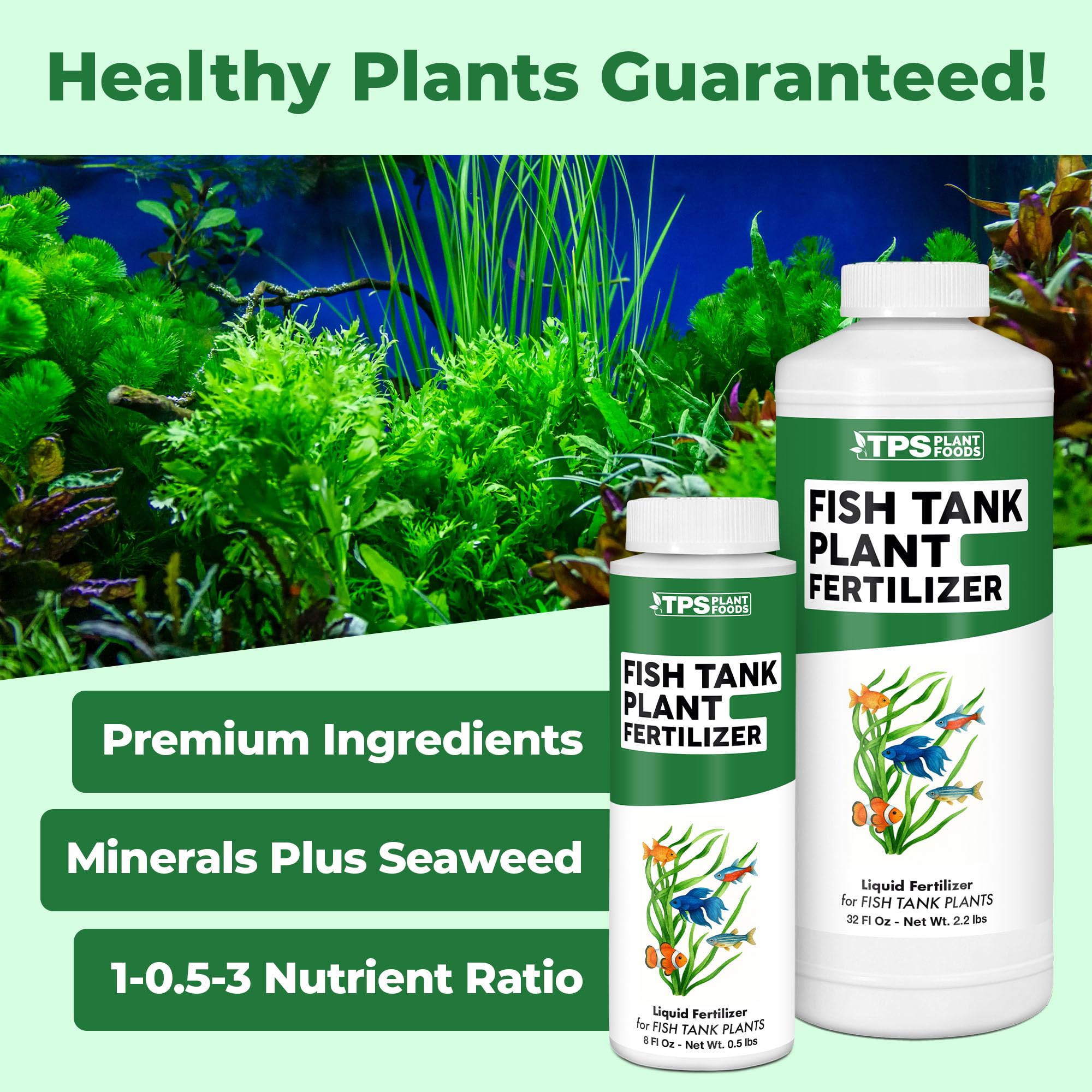Amazon.com : Fish Tank Plant Fertilizer  Liquid Plant Food for Aquarium  Plants, Supports Healthy Growth & Vibrant Color, 8 oz : Patio, Lawn & Garden