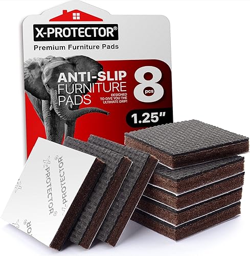 Miniatura 39 de X-Protector - 16 almohadillas antideslizantes para muebles, 2 pulgadas, patas de goma autoadhesivas para muebles, protectores de piso, almohadillas