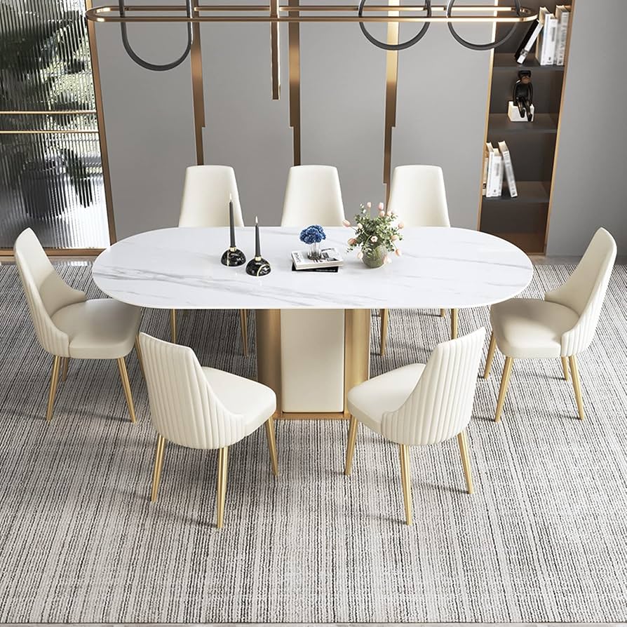 Amazon｜ホワイトPUレザーダイニングチェア2個、キッチンハイバック