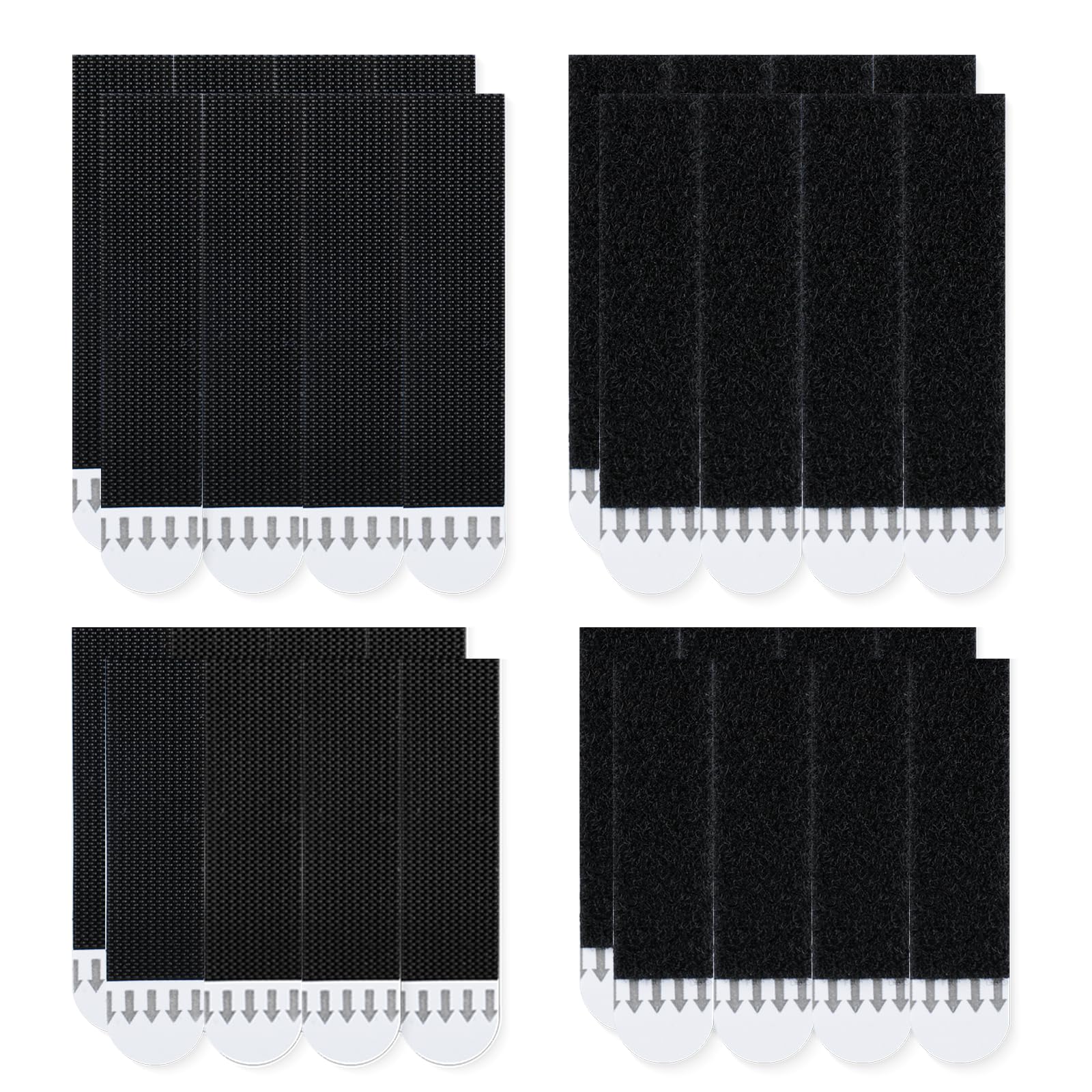 LLPT Picture Hanging Strips Detachable | 16 Pairs (32 Strips) | 8L + 8M | Picture Hangers Without Nails | Removable Adhesive Strips | for Wall Posters Photos Frames (BML08) | Black — image 1