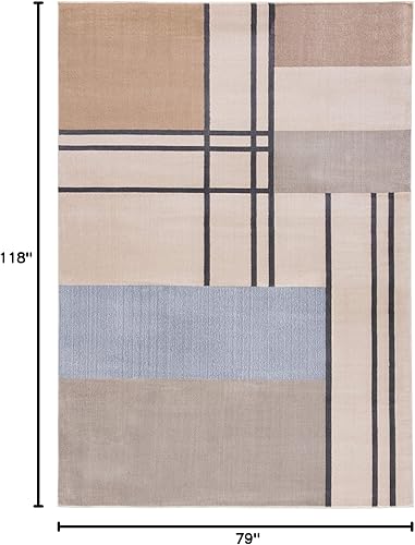 Vista 20 de SAFAVIEH Orwell Collection - Alfombra de área de 10 x 14 pies, marfil y gris pardo, diseño abstracto moderno de mediados de siglo, no desprende