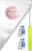 Weetiee Tipless Piping Bags 100 Pack 12-Inch Disposable Pastry Bags for Royal Icing Cookies Cakes - Bonus Clips & Scriber Needle