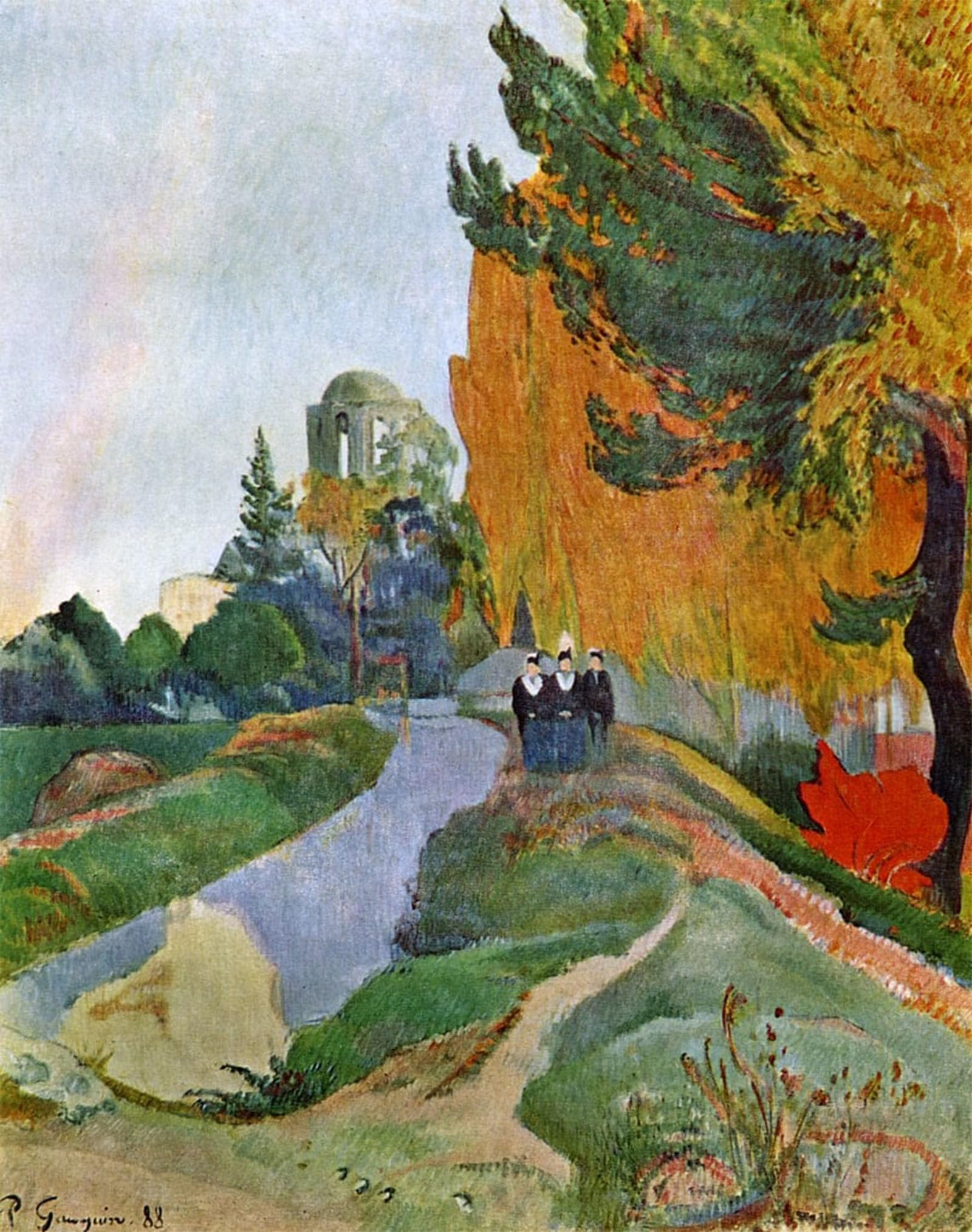 ARTXLXXBN Famous Print Painting Colorful Art Print Landscape in Arles Near the Alyscamps. by Paul Gauguin Canvas Art Decorations for Home Decor 60x90cm