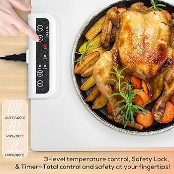 食保温プレート 電気保温トレイ 多機能食断熱ボード フードウォーマー Amazon | 卓上保温プレート ホットプレート 食品保温プレート 電気保温