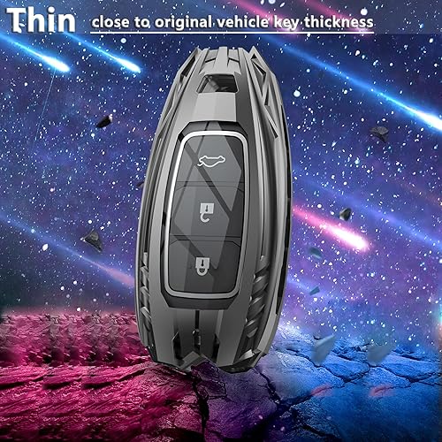 Miniatura 7 de Funda para llavero Hyundai con llavero, elegante y duradera funda de protección de aleación de zinc compatible con llave remota Elantra Palisade