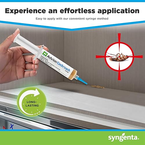 Miniatura 4 de Advion Cebo de gel para cucarachas, 4 tubos x 1.06 oz, 4 émbolos y 4 puntas, control de plagas de cucarachas alemán, uso en interiores y exteriores,