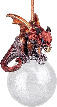 Pensive Percher Dragon 2018 Collectible Holiday Christmas Ornament, 3 Inch, full color