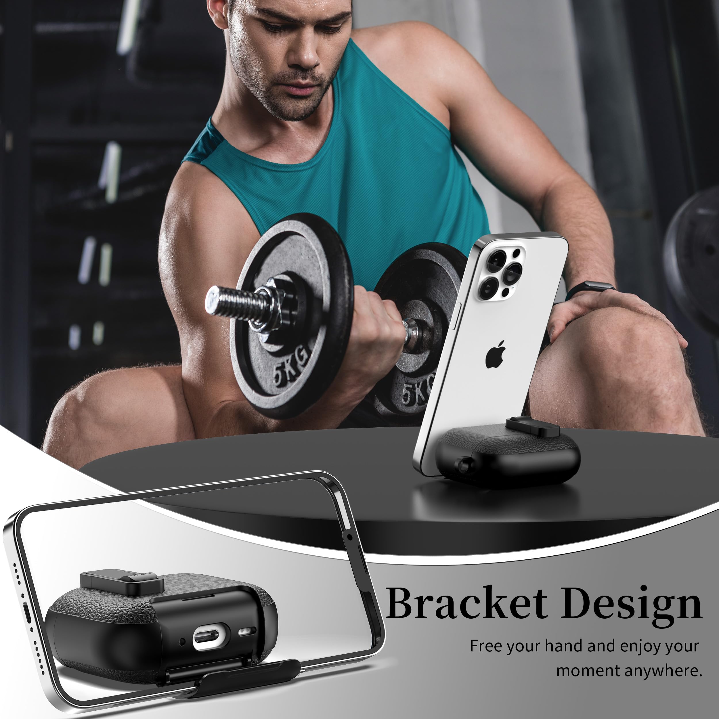 Compatibile con AirPods Pro 3a generazione Custodia con chiusura, Materiale TPU con Texture in pelle, Porta di ricarica antipolvere e funzione di supporto per Airpods Pro 3 Custodia, Nero