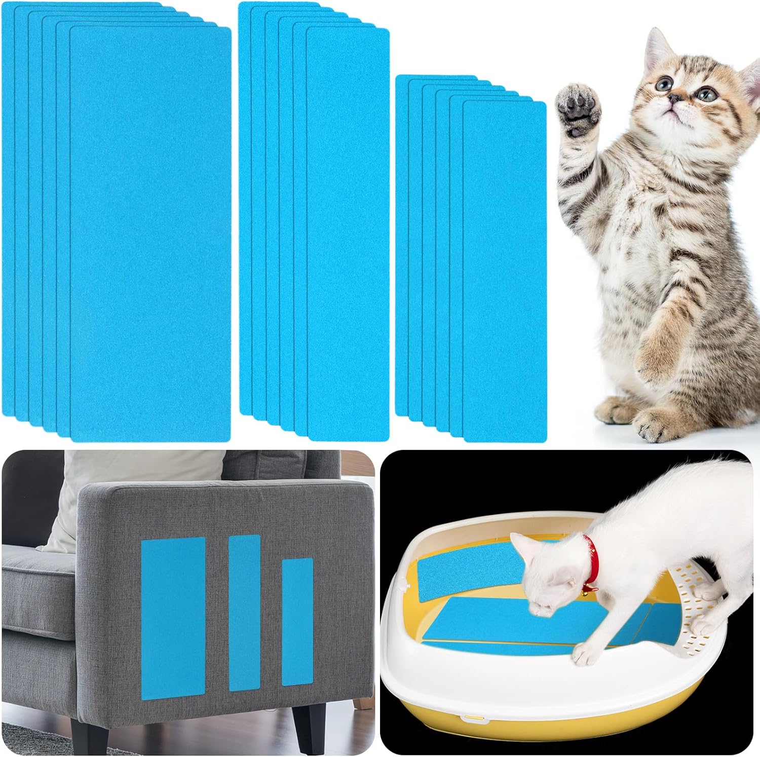 Loopeer 18 Pcs Cat Nail File Scratching Strips Cat