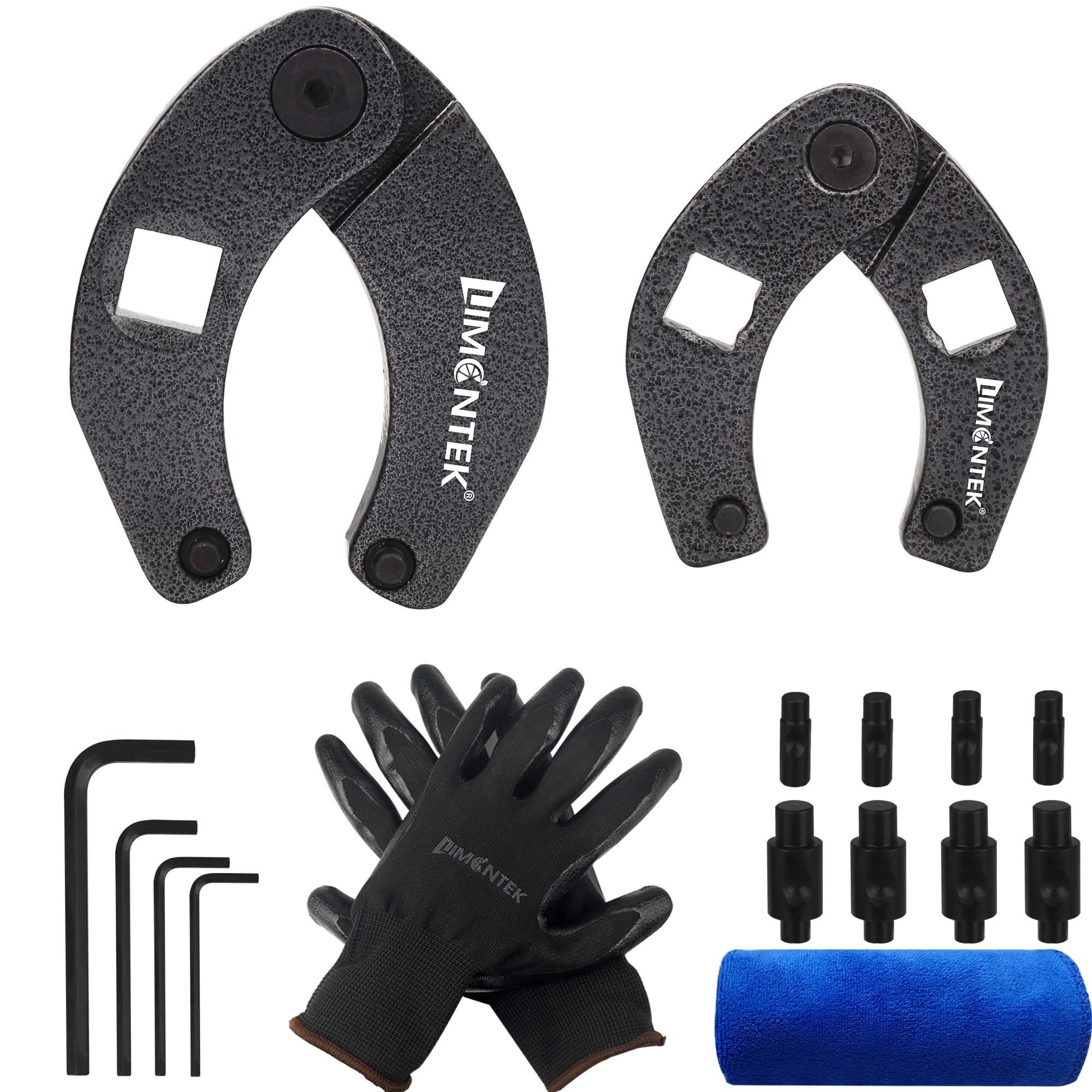 Gland Nut Wrench, Hydraulic Cylinder Spanner Wrench Adjustable of 2 with Pins & Allen Wrenches for Farm & Construction Equipment