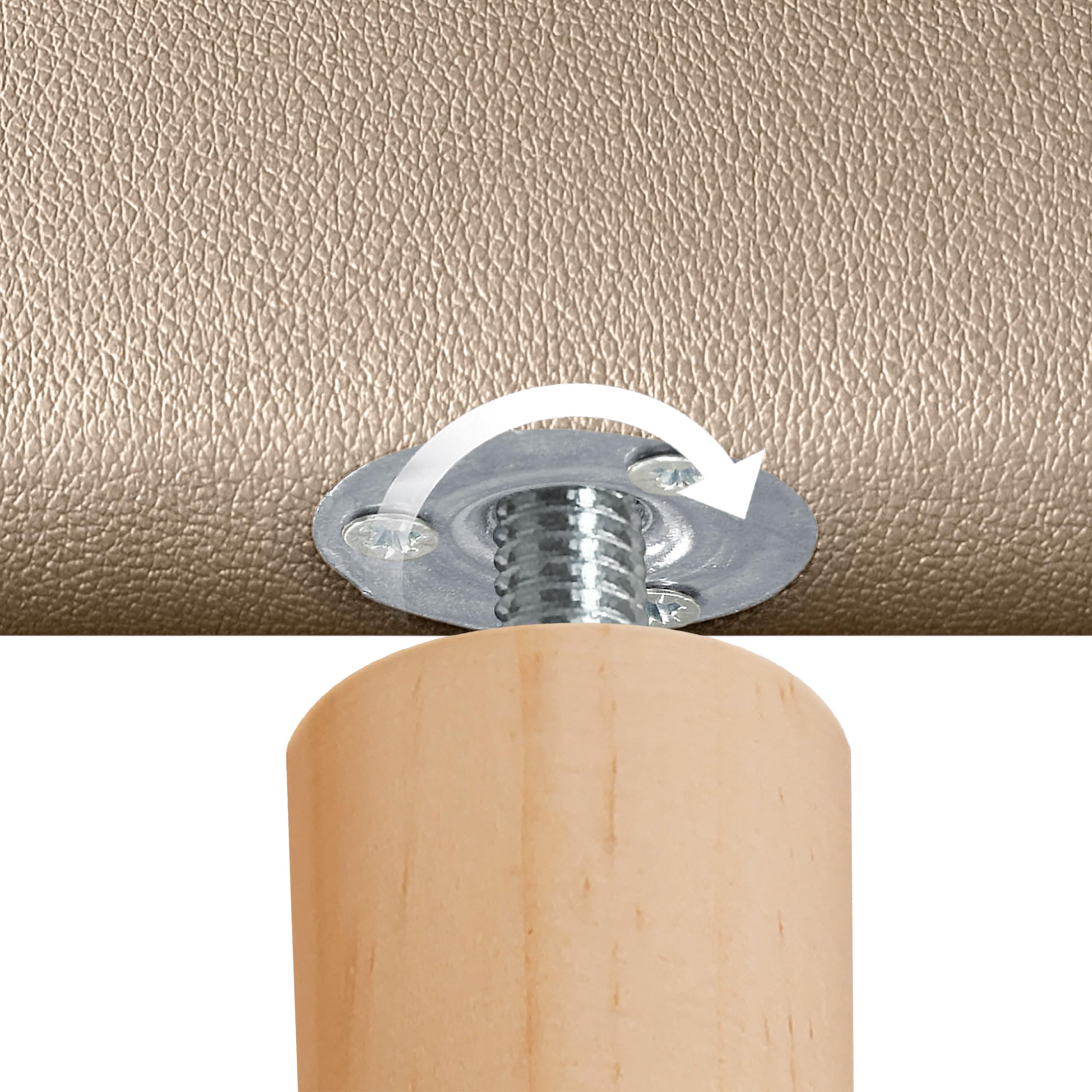 DHOME Cabecero Tapizado Liso Curvo Polipiel 70cm Altura con Patas para Pared Acústicos Cabeceros Absorbentes Cabezal Cama Dormitorio (Champán, 160cm)