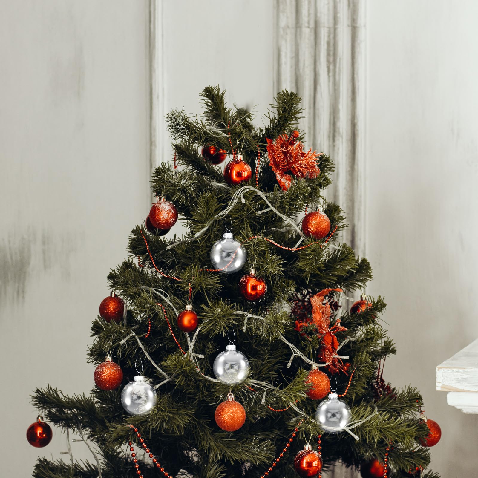 FRCOLOR 24 Piezas Bolas Navideñas Transparentes Rellenables de Plástico