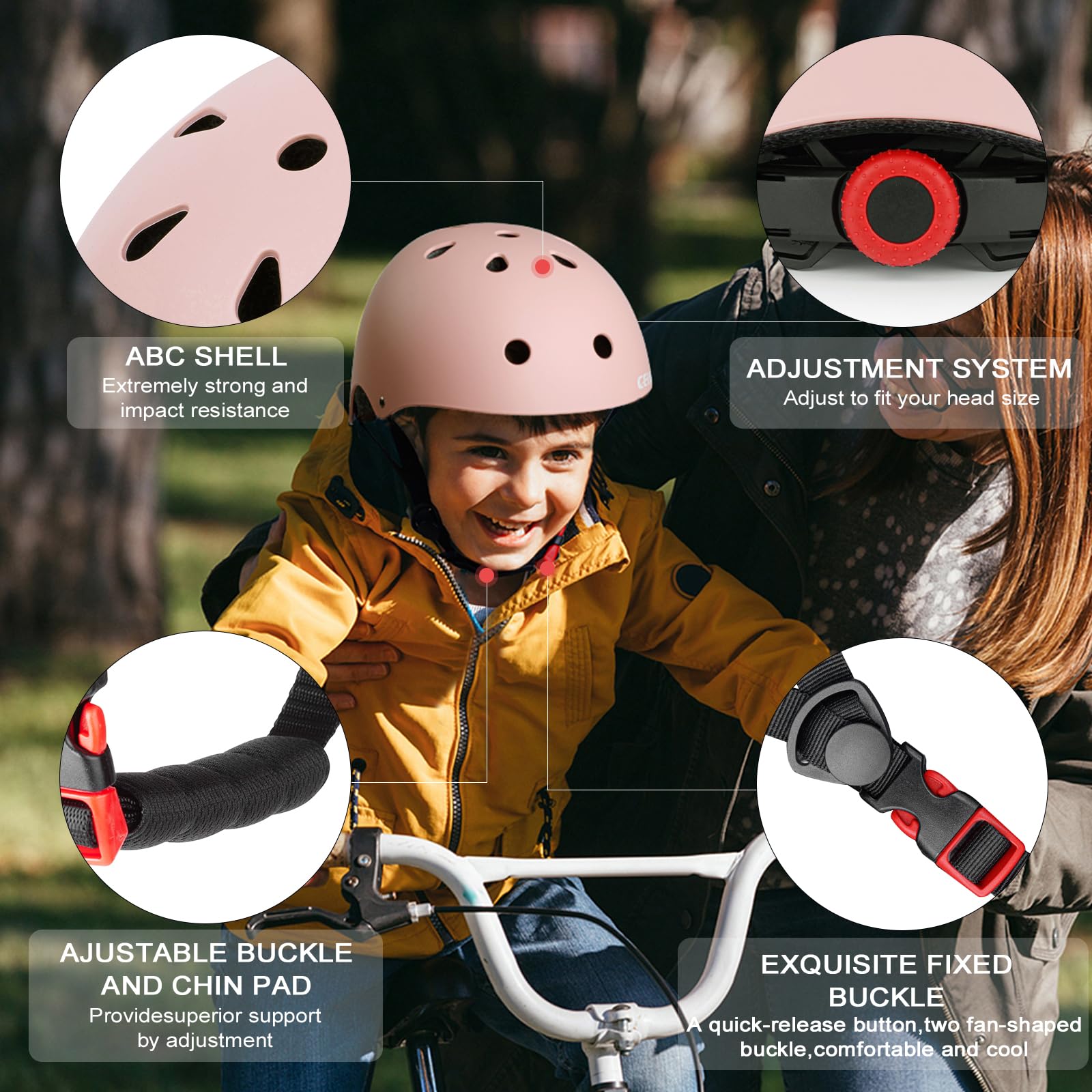 Kinder Fahrradhelm, Kleinkind Skateboard Helme für Alter 3-5-8-10-16 Jahre Jungen Mädchen, verstellbare Multi-Sport Fahrrad Skateboarding Fußball Roller Skating Roller