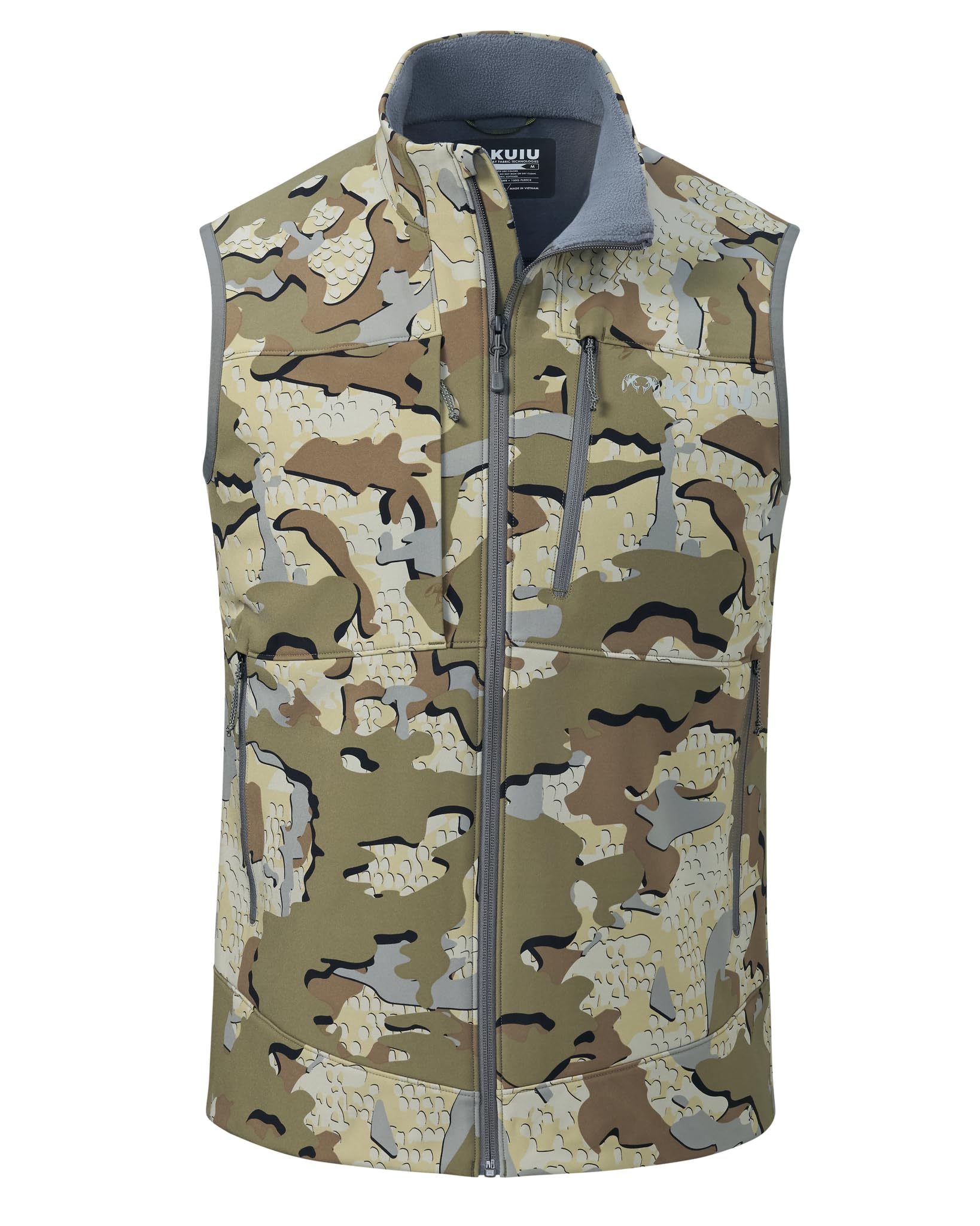 KUIU Guide PRO Vest - Wind & Water-Resistant Soft Shell Hunting Vest, Durable & Quiet with Fleece Lining for Cold Weather