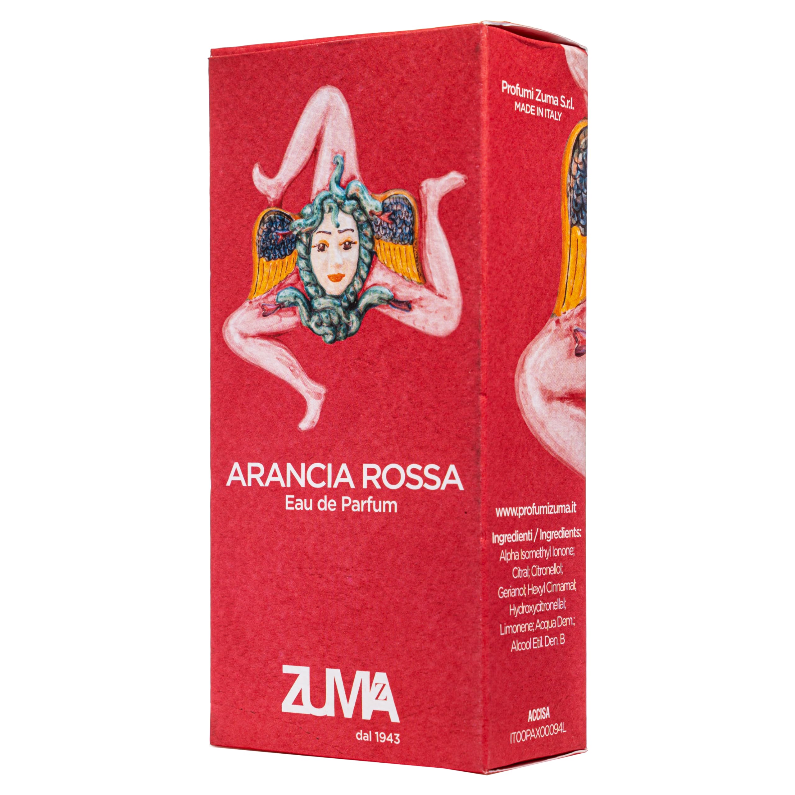 Profumi Zuma - Perfume Mujer y Hombre Naranja Roja - Eau de Parfum Spray de Fragancia Cítrica Unisex - La Energía Radiante del Sol en un Frasco - Made in Italy (Arancia Rossa 100 ml)