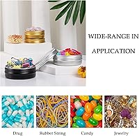 Vista 8 de Recipiente de aluminio de 1 oz / 30ml con tapa de rosca y etiquetas en blanco (Naranja - Paquete de 32)