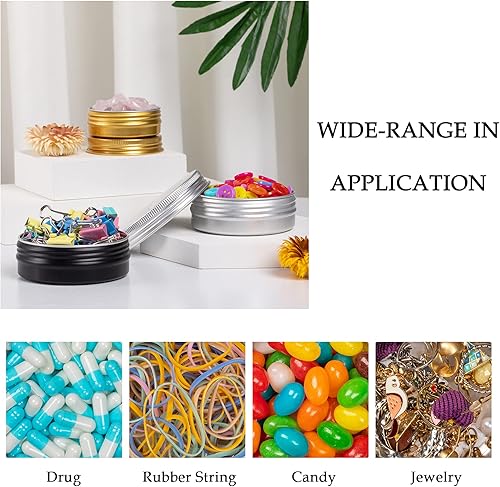 Miniatura 5 de Tarro de aluminio con tapa de rosca y etiquetas en blanco (0.5 onzas, verde, paquete grande de 270)