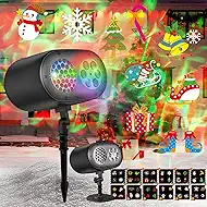 Christmas Projector Lights Outdoor Decoration, 2-in-1 Wave Ocean Effect LED Projector with 12 Dynamic HD Patterns, Remote Control Waterproof Xmas Halloween Projector for Holiday Home & Yard Décor
