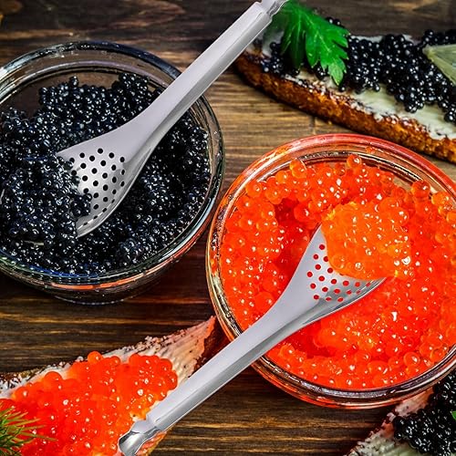 Miniatura 7 de jojofuny 2 cucharas pequeñas ranuradas: cuchara de esferificación de acero inoxidable para cocinar, accesorios de caviar para caviar, sopa, salsas,