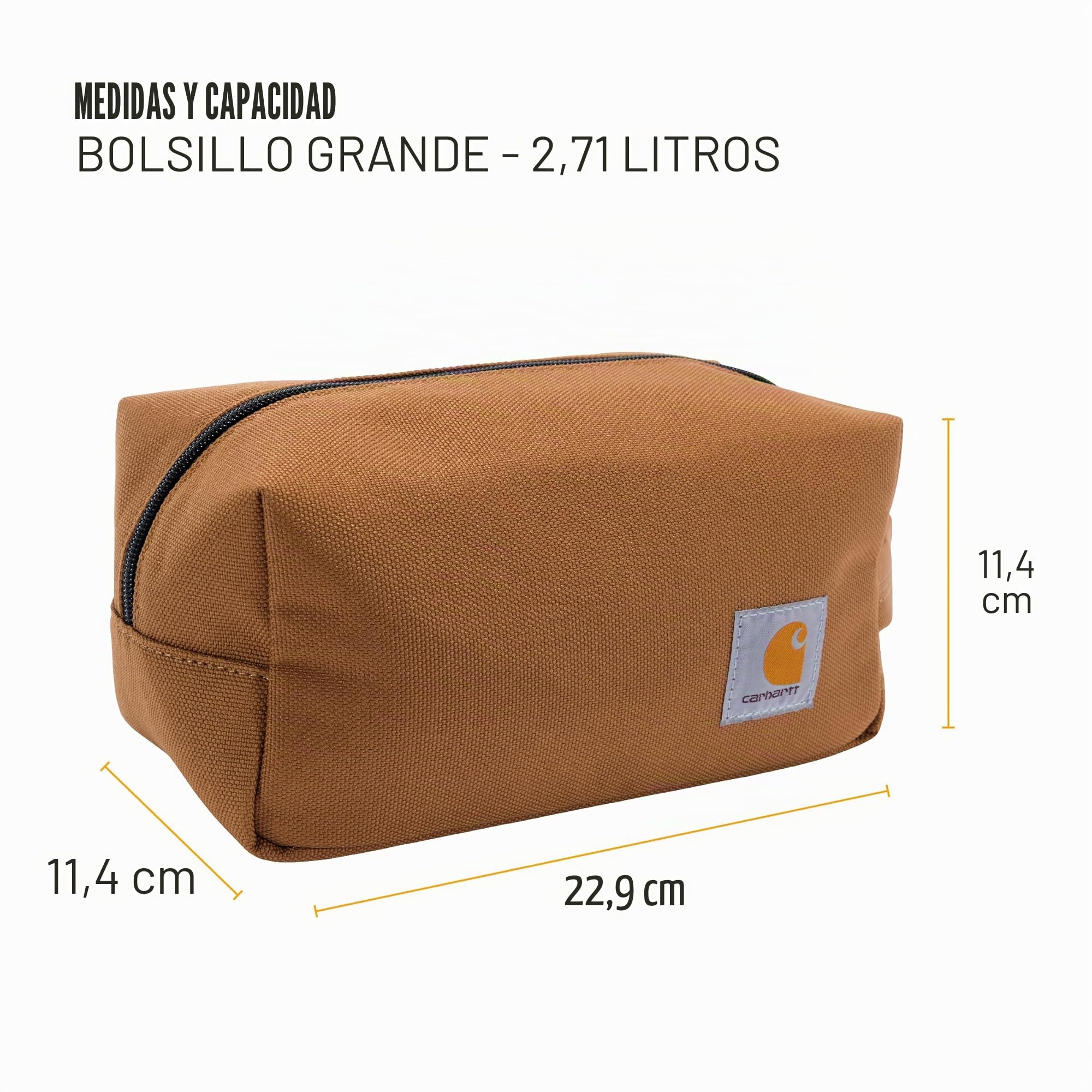 Carhartt Kit de Viaje Duradero, Organiza lo Esencial con la Bolsa de Aseo Resistente al Agua