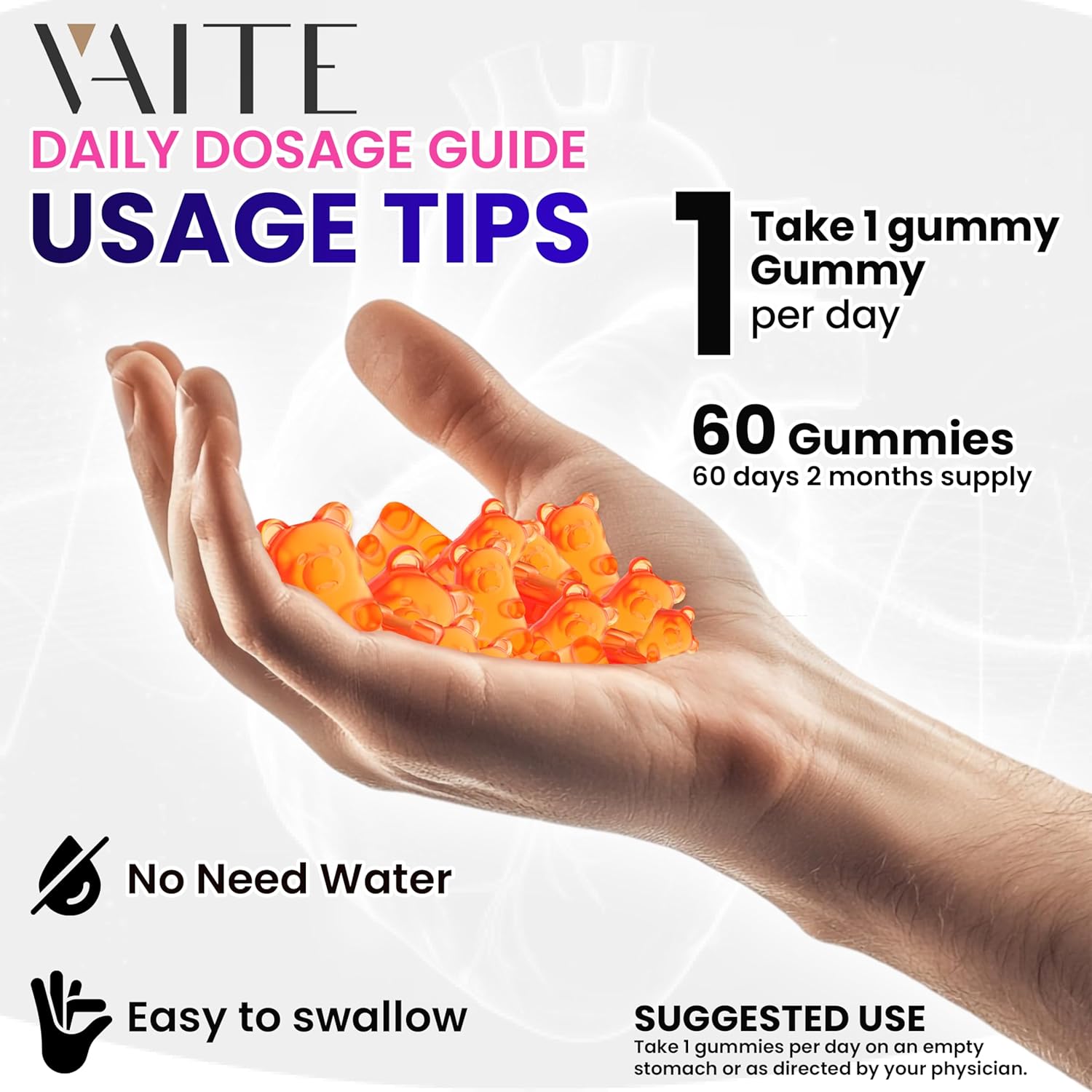VAITE Lycopene Supplements for Men & Women 75mg Gummies - Antioxidant | General Wellness | Supports Skin & Vision | Daily Vitality | Plant-Based, Sugar-Free, 60 Vegan Gummy Chews, Non-GMO, Chewables - Image 4