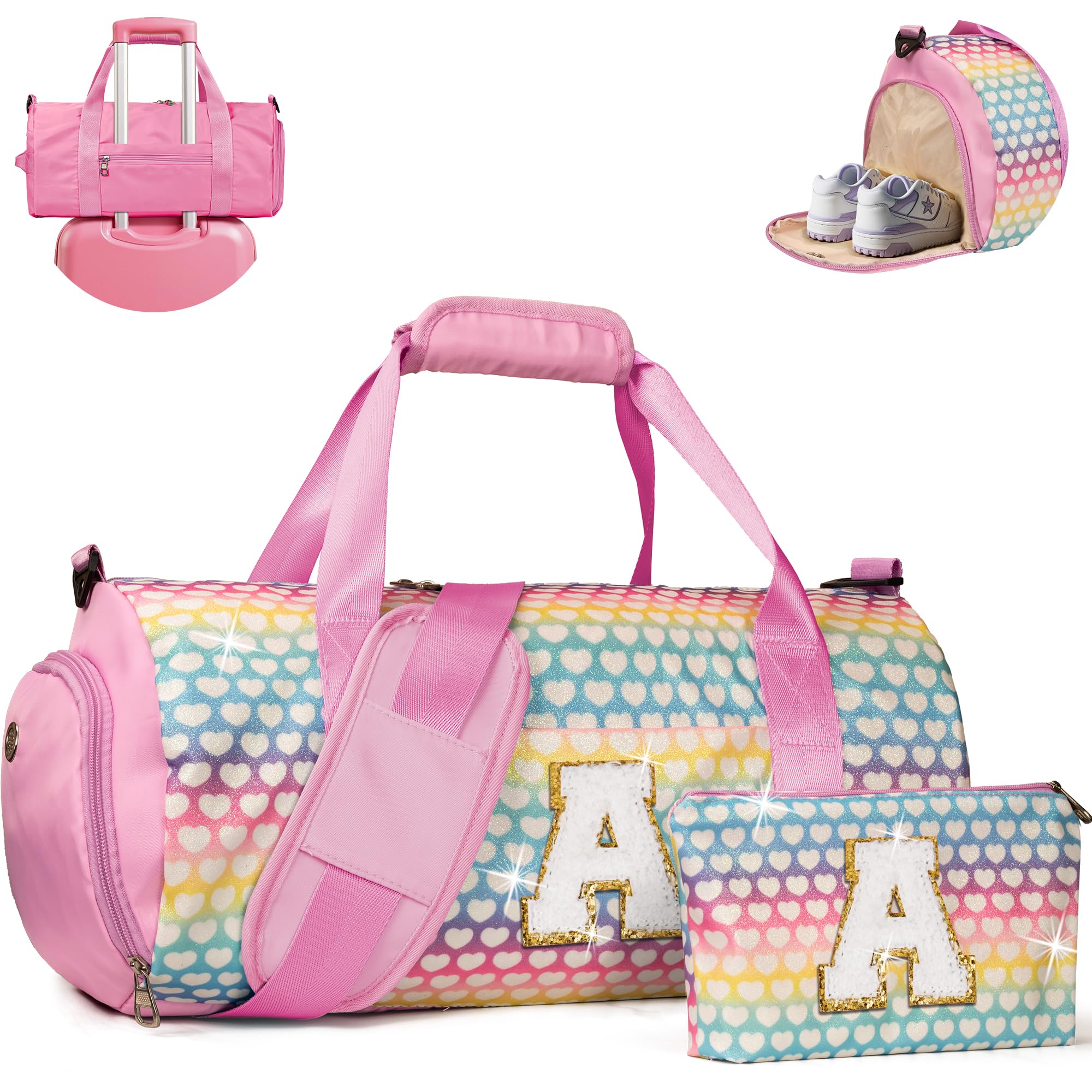 10 Year Old Girl Birthday Gift-Gifts for Teenager Girls Travel Duffel Bag Kids Overnight Bags with Shoe Compartment
