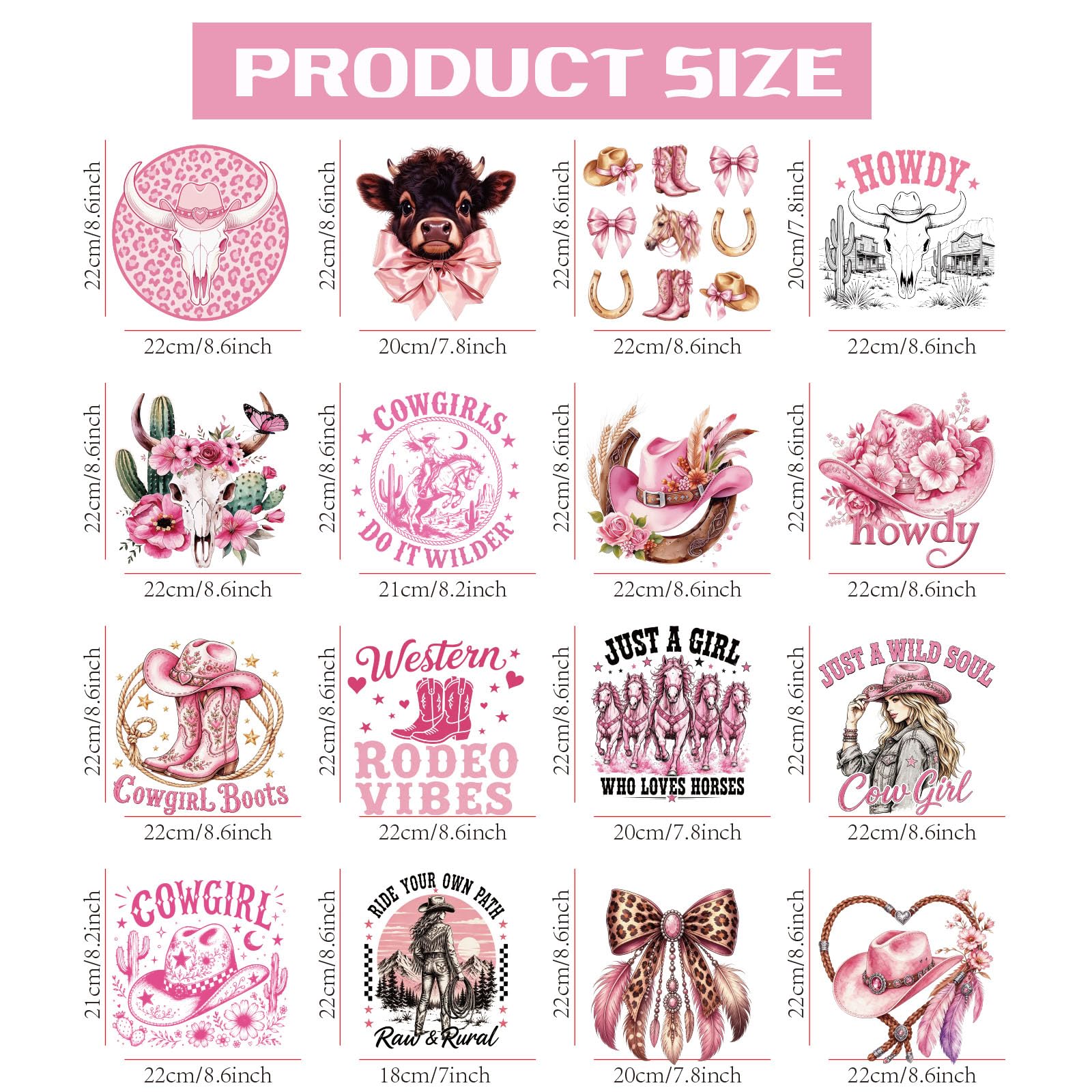 Superdant - Parche termoadhesivo, 16 unidades, transferencia textil, termoadhesiva, lista para prensar, 22 × 22 cm, gran adhesivo termoadhesivo, para ropa personalizada, sudaderas, camisetas, lona