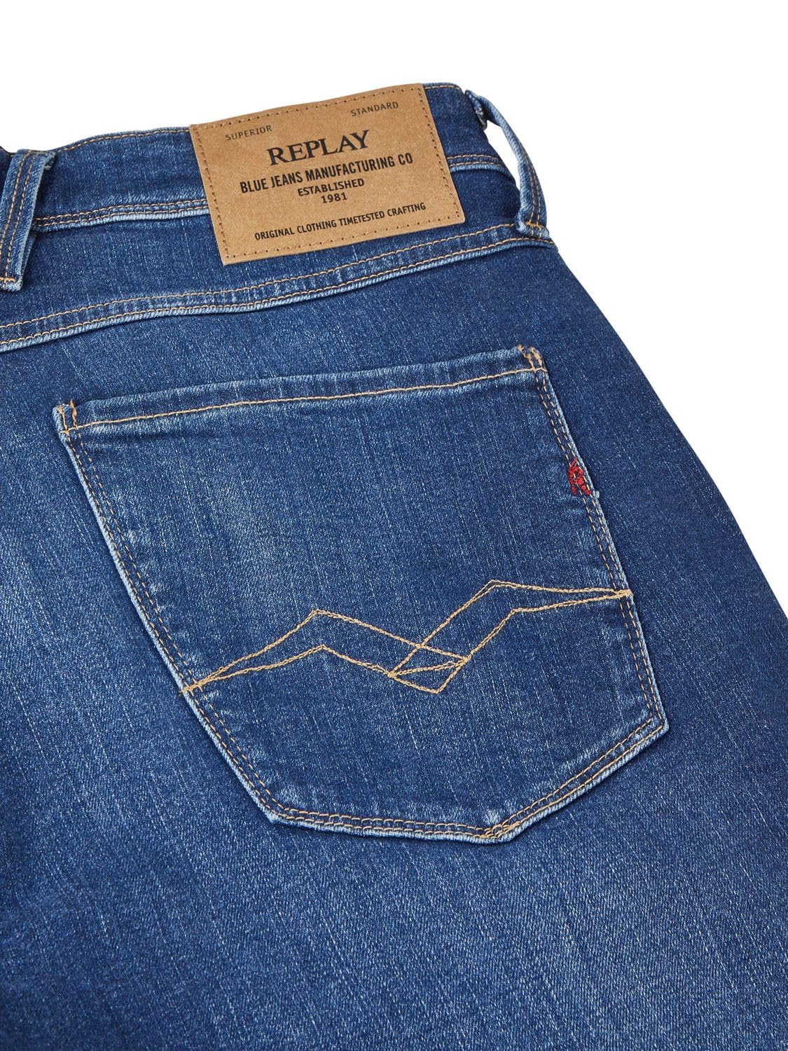Replay Jeans Shorts Herren Stretch Kurz Slim Fit New Anbass Kurze Hosen | Bermuda Shorts Sommer Denim Einfarbig Blau Schwarz 30 31 32 33 34 36 38 40 42
