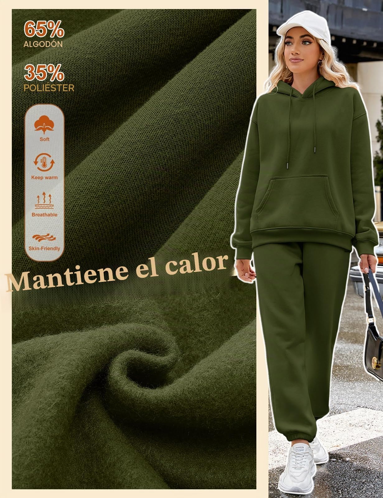 Yuson Girl Chandal Mujer Invierno Chánda Completo 2 Piezas Manga Larga Sudadera con Capucha y Pantalón Conjunto Dos Piezas Conjuntos Deportivos Fitness Jogging Ropa Deportiva