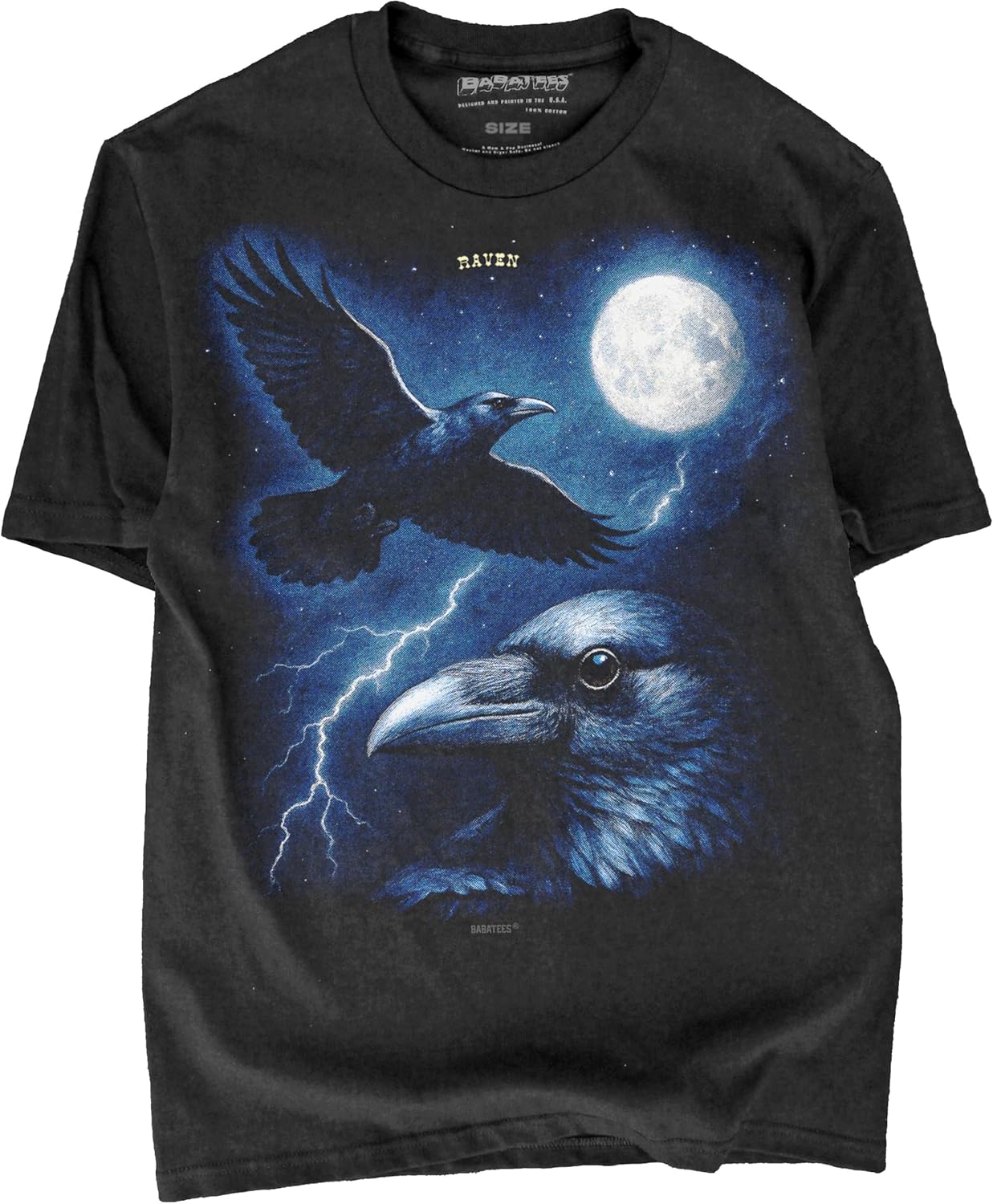 Moonlit Bird Artwork Premium Black T-Shirt for Men & Women