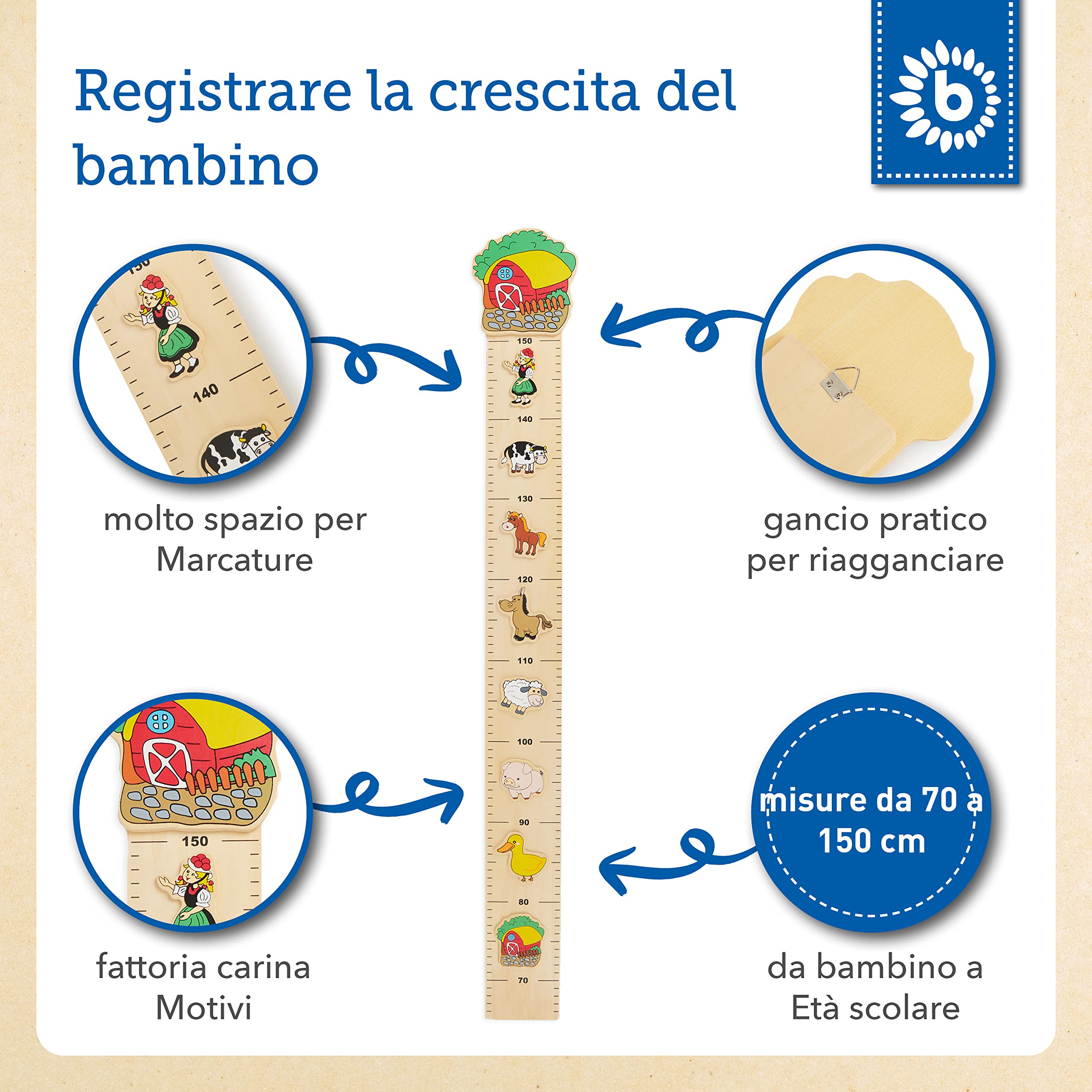 Bieco metro bambini parete legno da parete