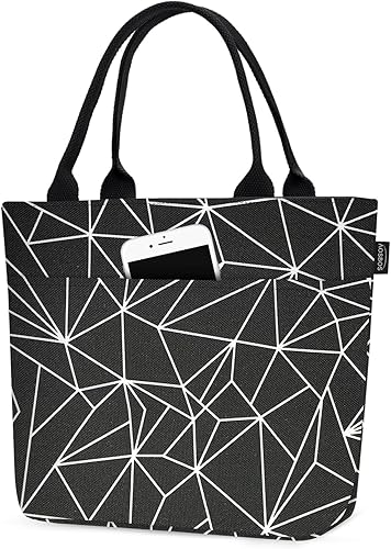 Aosbos - Bolsas de almuerzo grandes para mujeres, caja de almuerzo aislada, a prueba de fugas, organizador de alimentos para adultos, bolso de mano,