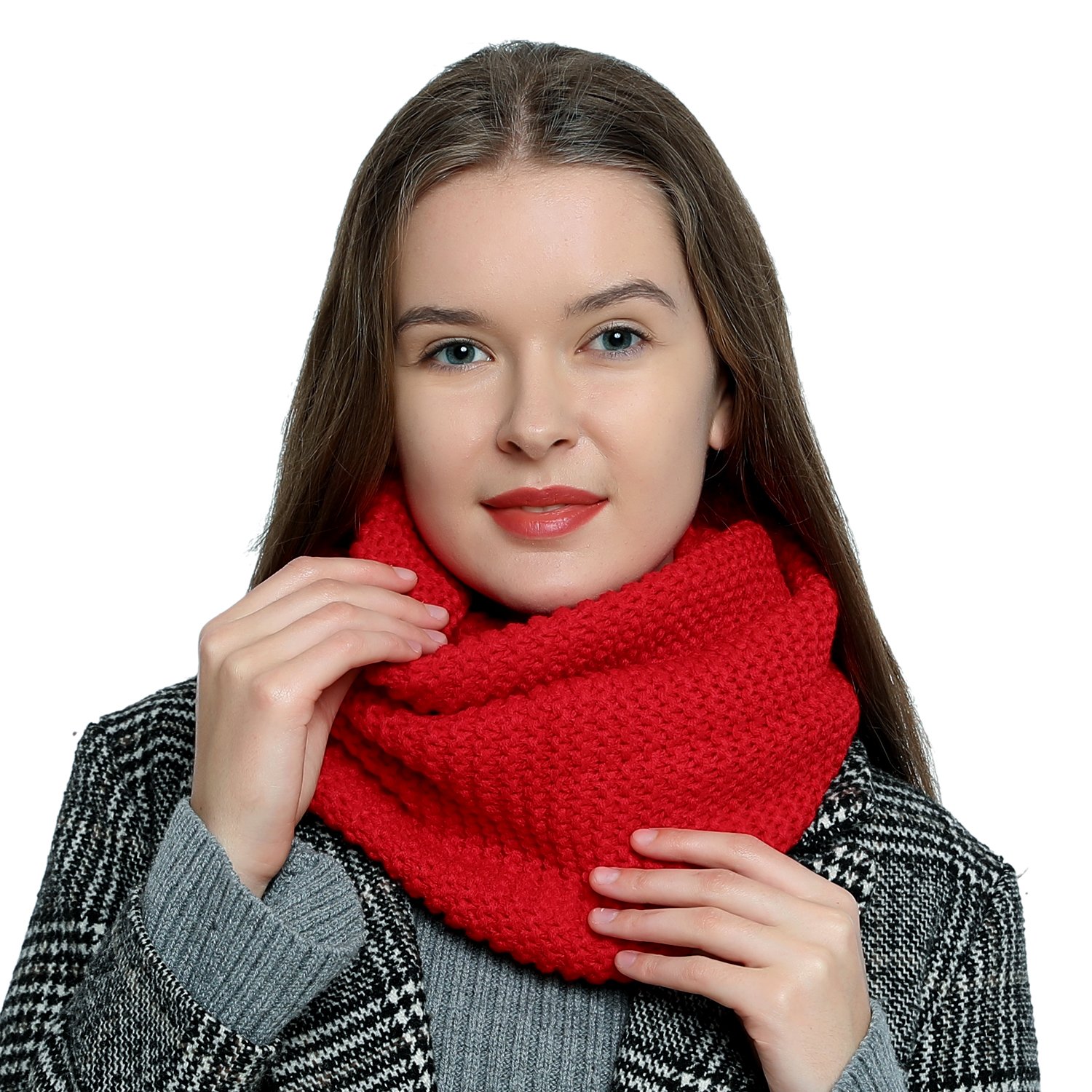 DonDon Loop Schal Damen Winter Schlauchschal Winterschal Rundschal weich und warm