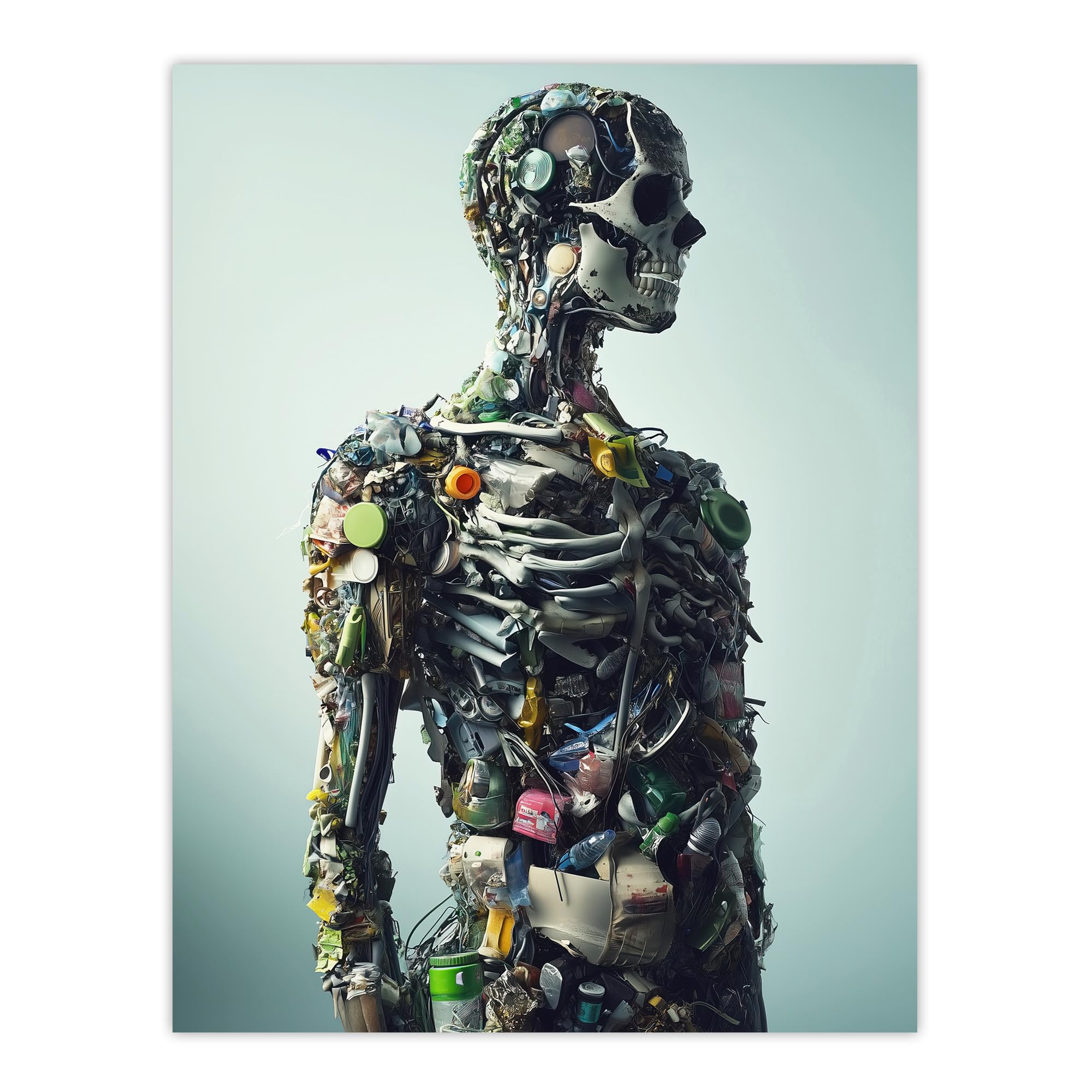 Artery8 Garbage Skeleton Recycling Conceptual Art Living Room Extra Large XL Wall Art Poster Print