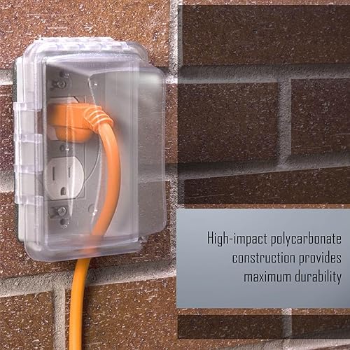 Miniatura 7 de TayMac - Cubierta de tomacorrientes eléctrica para mejoras del hogar, de 2.75 pulgadas, con montaje horizontal o vertical, de 1 banda, resistente a