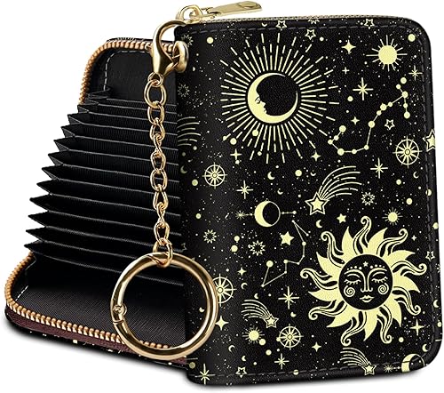 Tarjetero Cartera RFID para Tarjetas de Crédito, Cartera Pequeña para Tarjetas para Mujeres con Llavero con Cremallera, Carteras para Tarjetas de