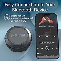 Vista 4 de MANTO Bluetooth Speaker IPX5 Waterproof Portable Shower Speaker, 12H Battery, Bluetooth & Micro SD Playback (Up to 32GB, Card Not Included), Compact
