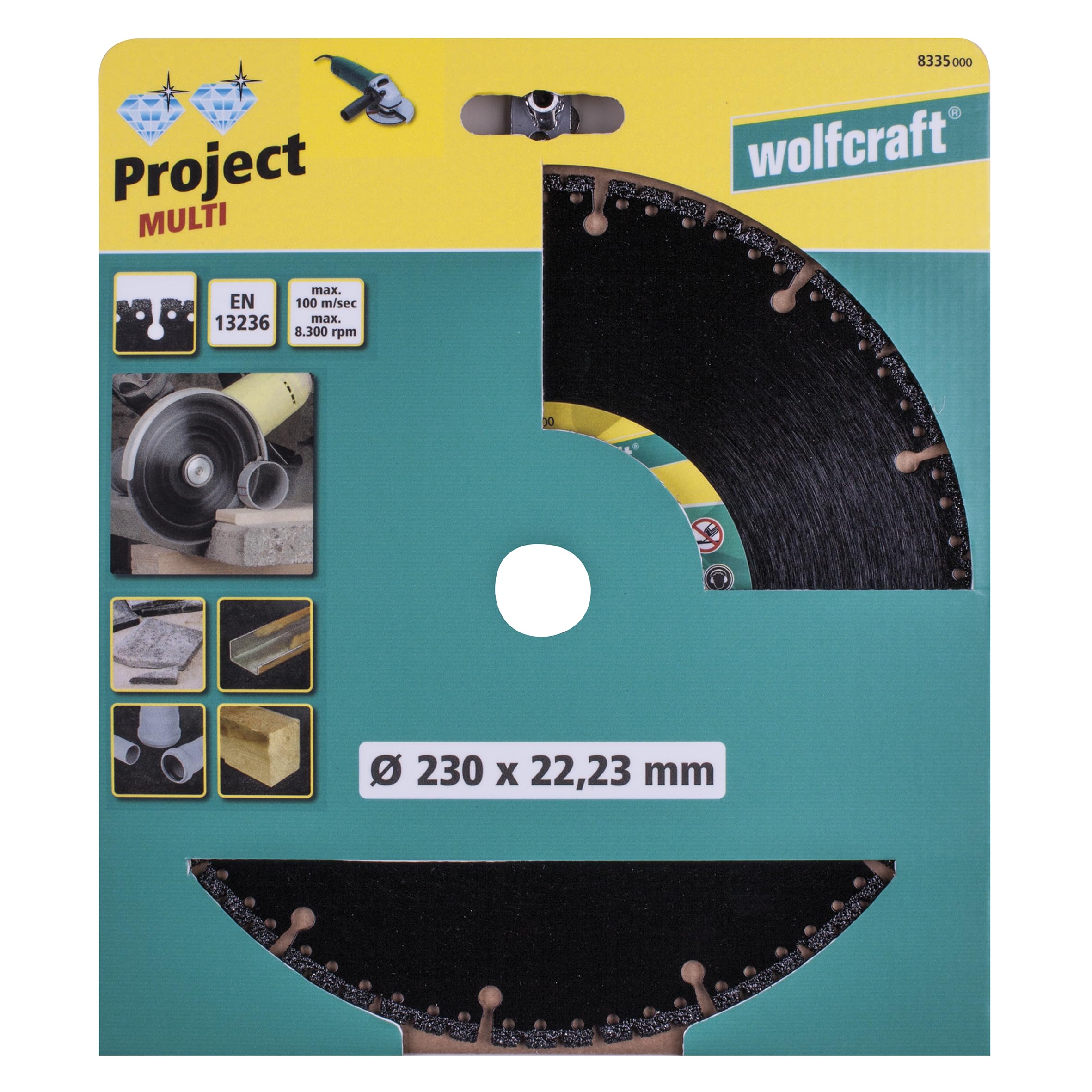 wolfcraft Disco de corte de diamante "Pro Multi" para amoladoras angulares I 8335000