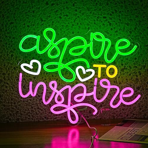 Aspire To Inspire Neon Sign 16.5 * 12.6 Inch Dimmable